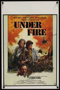 9y769 UNDER FIRE Belgian '83 Nick Nolte, Gene Hackman, Joanna Cassidy, great Drew Struzan art!