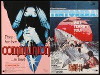 9y214 COMMUNION/TINTORERA British quad '90s horror double-bill, wild art of shark eating woman!