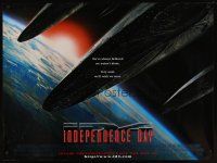 9y224 INDEPENDENCE DAY DS British quad '96 great image of enormous alien ships over Earth!