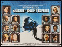 9y228 MURDER ON THE ORIENT EXPRESS British quad '74 Agatha Christie, great portraits of the cast!