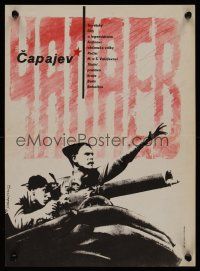 9y369 CHAPAYEV Czech 11x16 '64 Vasilyev's Chapaev, The Red Rebel, cool Russian military artwork!