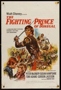 9y249 FIGHTING PRINCE OF DONEGAL Eng double crown '66 Disney, reckless young rebel rocks an empire!