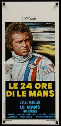 9y189 LE MANS Italian locandina '71 different close up of race car driver Steve McQueen!