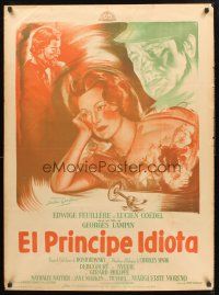 9y027 IDIOT Mexican poster '46 Georges Lampin's L'Idiot, Edwige Feuillere, Lucien Coedel!