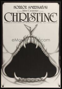 9y272 CHRISTINE Polish 27x38 '85 Stephen King, John Carpenter, creepy different art by Erol!