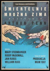 9y277 DEAD OF WINTER Polish 27x38 '88 Arthur Penn, creepy different art by Grzegorz Marszalek!