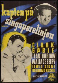 9y001 CHINA SEAS Swedish '35 different image of Wallace Beery Clark, Gable & Jean Harlow!