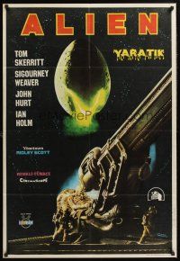 9y068 ALIEN Turkish '79 Ridley Scott sci-fi monster classic, cool different art by Omer!