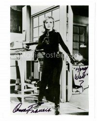 9z232 ANNE FRANCIS signed 8x10 REPRO still '80s full-length sexy c/u in all black as Honey West!