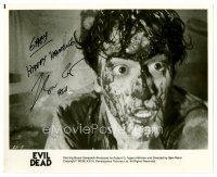 9z237 BRUCE CAMPBELL signed 8x10 still '80s gory close up covered in blood from Evil Dead!