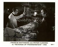 9z246 FRANCIS MATTHEWS signed 8x10 REPRO still '80s with Peter Cushing in Revenge of Frankenstein!