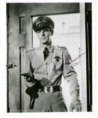 9z283 ROD CAMERON signed 8x10 REPRO still '80s cool portrait in officer's uniform pointing gun!