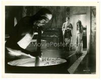 9z287 ZITA JOHANN signed 8x10 REPRO still '80s wonderful image with Boris Karloff from The Mummy!