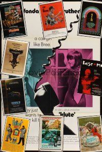 9z002 LOT OF 72 FOLDED ONE-SHEETS '44 - '01 Klute, Land That Time Forgot, Big Brawl + more!