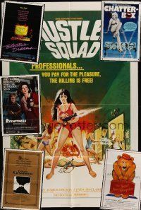 9z004 LOT OF 50 FOLDED ONE-SHEETS '64 - '90 Hustler Squad, Fellini's Casanova, Chatterbox + more!