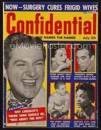 9z071 CONFIDENTIAL magazine July 1957 Jake La Motta's vice conviction, surgery cures frigid wives!