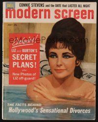 9z076 MODERN SCREEN magazine July 1963 new photos of Elizabeth Taylor caught off-guard!