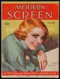 9z075 MODERN SCREEN magazine November 1931 wonderful art of pretty Elissa Landi!