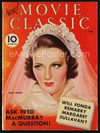 9z082 MOVIE CLASSIC magazine June 1936 art of pretty bride Ruby Keeler by Charles Sheldon!