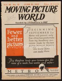 9z057 MOVING PICTURE WORLD exhibitor magazine June 21, 1919 Chaplin in Sunnyside, Texas Guinan!