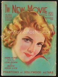 9z093 NEW MOVIE MAGAZINE magazine December 1931 artwork of Elissa Landi by Andreas Randal!