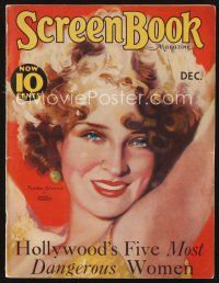 9z100 SCREEN BOOK magazine December 1931 art of pretty Norma Shearer by Martha Sawyer!