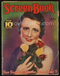 9z099 SCREEN BOOK magazine November 1931 wonderful portrait of Irene Dunne by Edwin Bower Hesser!