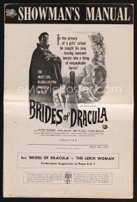 9z156 BRIDES OF DRACULA pressbook '60 Terence Fisher, Hammer, Peter Cushing as Van Helsing!