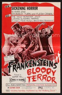 9z171 HELL'S CREATURES pressbook '71 Paul Naschy, Manuel Manzaneque, Frankenstein's Bloody Terror!