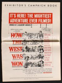 9z173 HOW THE WEST WAS WON pressbook '64 John Ford, Debbie Reynolds, Gregory Peck & all-star cast!