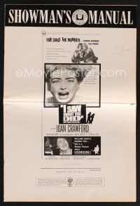 9z177 I SAW WHAT YOU DID pressbook '65 Joan Crawford, William Castle, you may be the next target!