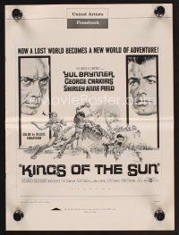 9z184 KINGS OF THE SUN pressbook '64 art of Yul Brynner with spear fighting George Chakiris!