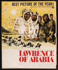 9z190 LAWRENCE OF ARABIA pressbook '63 David Lean classic Oscar winner starring Peter O'Toole!