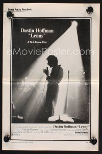9z191 LENNY pb '74 cool silhouette image of Dustin Hoffman as comedian Lenny Bruce at microphone!