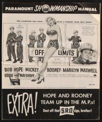 9z211 OFF LIMITS pressbook '53 soldiers Bob Hope & Mickey Rooney, sexy Marilyn Maxwell!