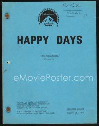 9z127 HAPPY DAYS TV shooting script August 25, 1977, screenplay by Marty Nadler, Fonsilectomy!