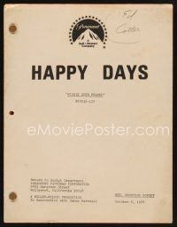 9z126 HAPPY DAYS TV revised shooting script October 6, 1978, screenplay for Richie Gets Framed!