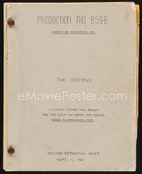 9z131 INTERNS revised second estimating script August 30, 1961, screenplay by Newman & Swift!