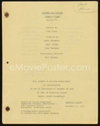 9z135 LAVERNE & SHIRLEY TV shooting script December 11, 1978, screenplay for Lenny's Crush!