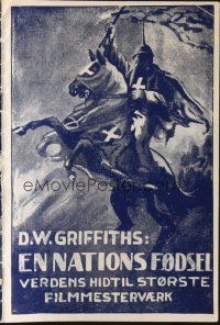 9z339 BIRTH OF A NATION Danish program R60 D.W. Griffith's classic tale of the Ku Klux Klan!