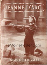 9z344 JOAN OF ARC Danish program '49 different images of Ingrid Bergman in the title role!
