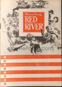 9z355 RED RIVER Danish program '51 John Wayne, Montgomery Clift, Howard Hawks, different images!