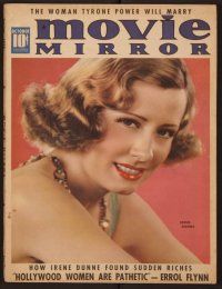 9z085 MOVIE MIRROR magazine October 1938 c/u portrait of pretty Irene Dunne by James Doolittle!
