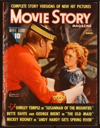 9z089 MOVIE STORY magazine August 1939 Shirley Temple & Randolph Scott in Susannah of the Mounties!