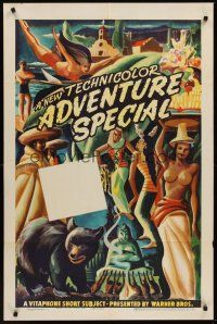 1a011 ADVENTURE SPECIAL stock 1sh '940s cool art of animals & sexy women!