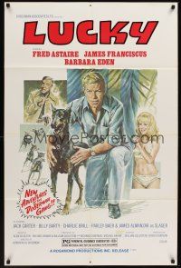 1a024 AMAZING DOBERMANS 1sh R78 Fred Astaire, sexy Barbara Eden, Lucky!