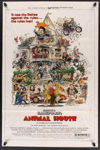 1a037 ANIMAL HOUSE style B 1sh '78 John Belushi, Landis classic, art by Rick Meyerowitz!