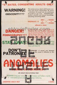 1a039 ANOMALIES 1sh '70s sex, Menage a trois, normal or perverted, for consenting adults only!