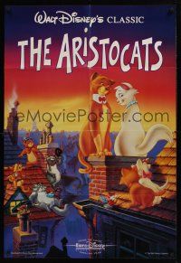 1a045 ARISTOCATS int'l 1sh R90s Walt Disney feline jazz musical cartoon, great colorful image!