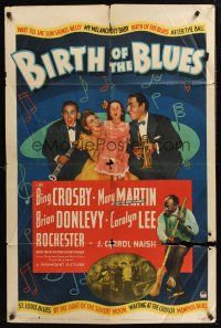 1a075 BIRTH OF THE BLUES style A 1sh '41 Bing Crosby, Carolyn Lee, Donlevy, Rochester!